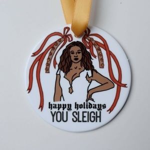 COPY - Beyonce Christmas ornament 3" round ceramic
